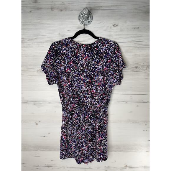 Simply Styled by Sears Romper Womens Small Black Multicolor V-Neck Pockets Wrap - Picture 11 of 11